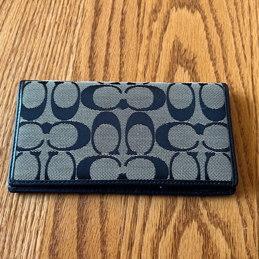 Coach Black Signature Checkbook